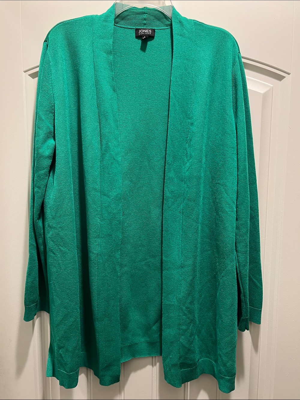 Jones New York Green Open-Front Lightweight Cardigan